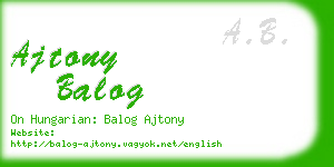 ajtony balog business card